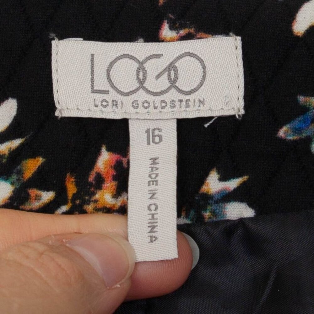 Logo Lori Goldstein Womens Quilted Floral Jacket Size‎ 16 Black Lagenlook Fairy - Picture 5 of 9